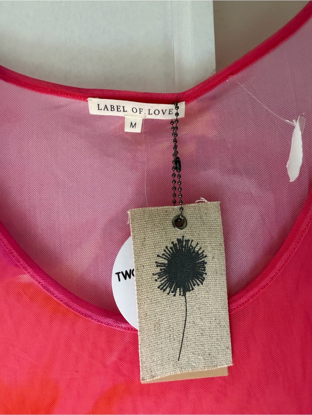 NWT Label of Love Women's Pink Sheer Chemise Slip